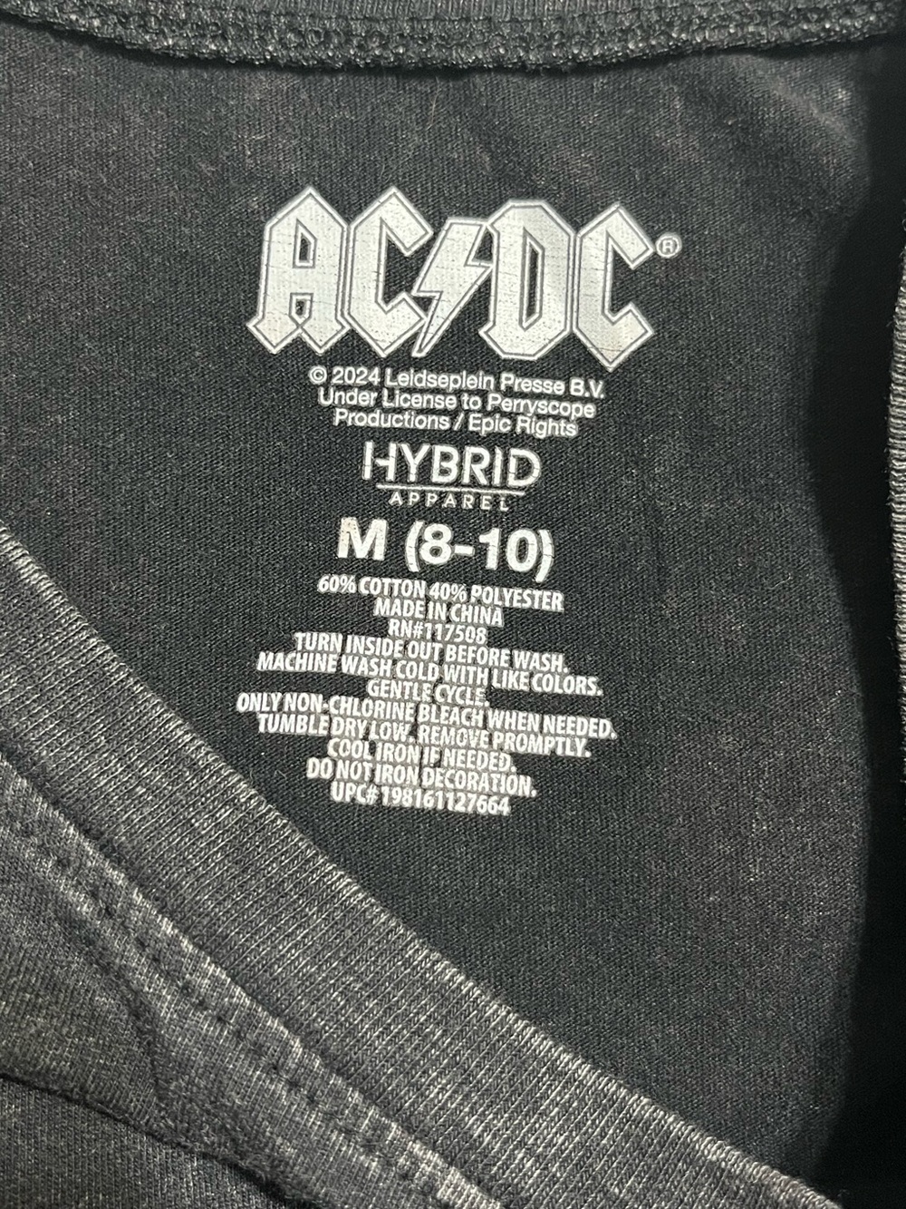 AC/DC Black Rhinestone Logo Tee - Picture 3 of 6